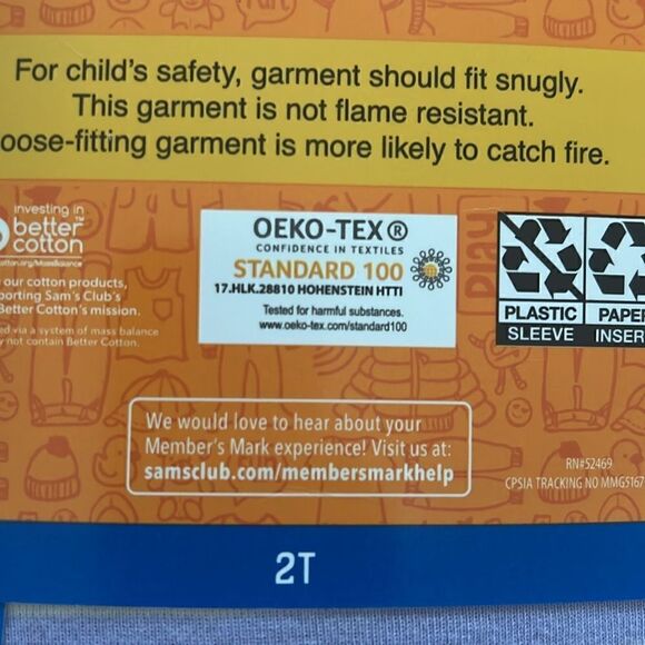 MEMBERS MARK 2pack Girls Pajamas 2 years - Picture 4 of 4